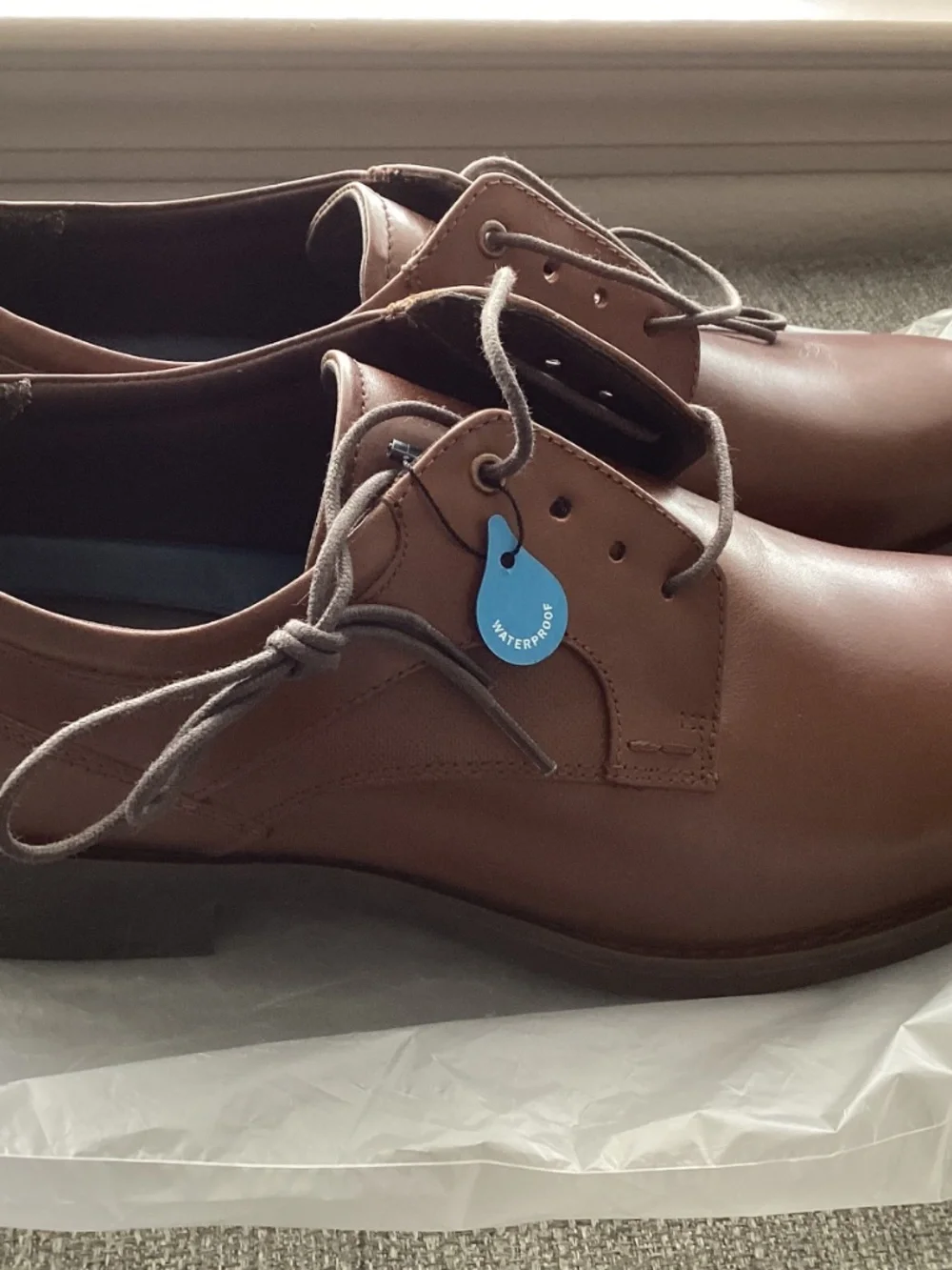Johnston & Murphy Holcomb Waterproof Plain Toe Derby, size 11